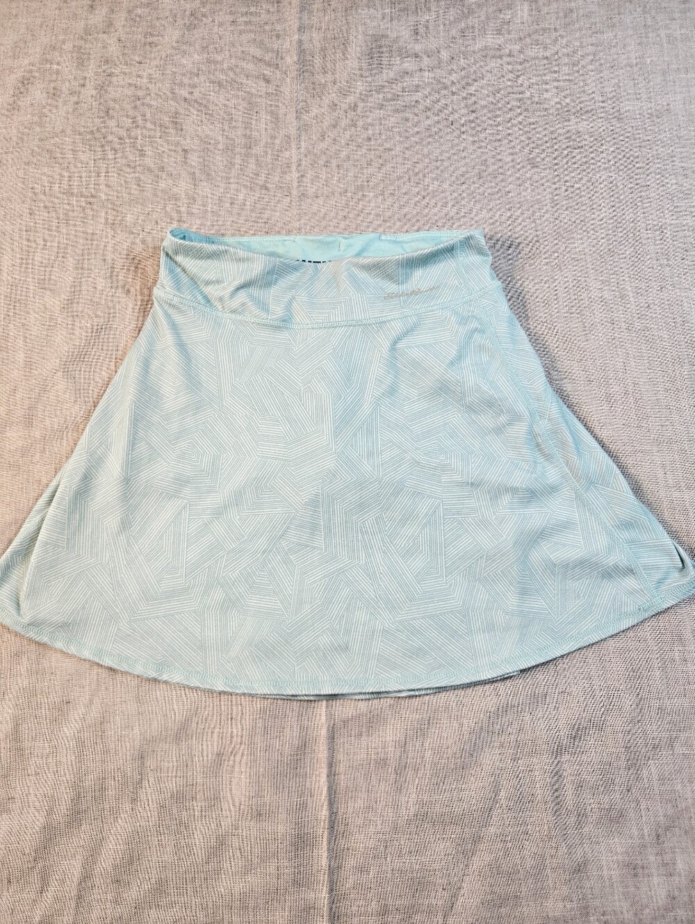 Eddie Bauer Girls Athletic Skort Aqua Blue Geometric Print Pockets Size 12-14
